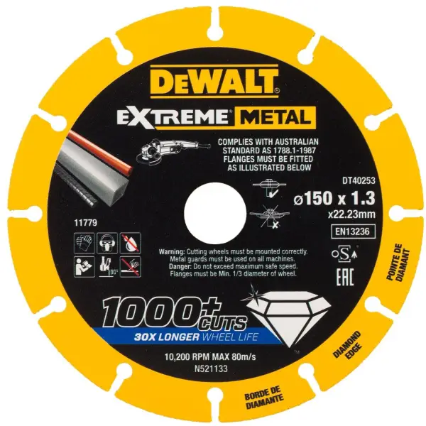 DeWALT 150mm EXTREME™ Metal Diamant Doorslijpschijf - DT40253