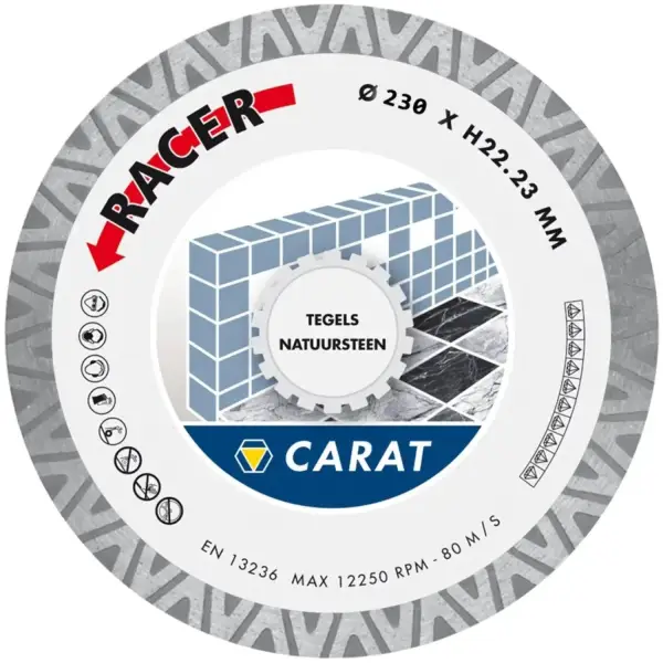 Carat 230x22,23mm Diamantschijf natuursteen/tegels - CDB RACER - CDBM230300