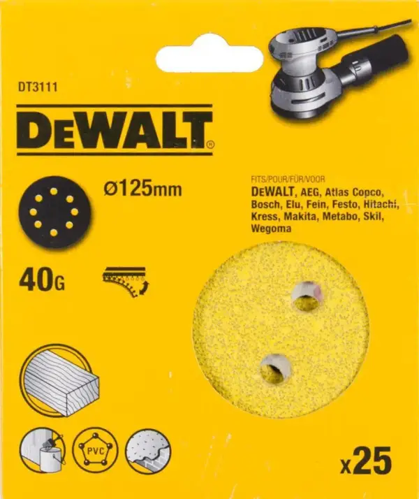 DeWALT P40 125mm Schuurschijf (25 stuks) - DT3111