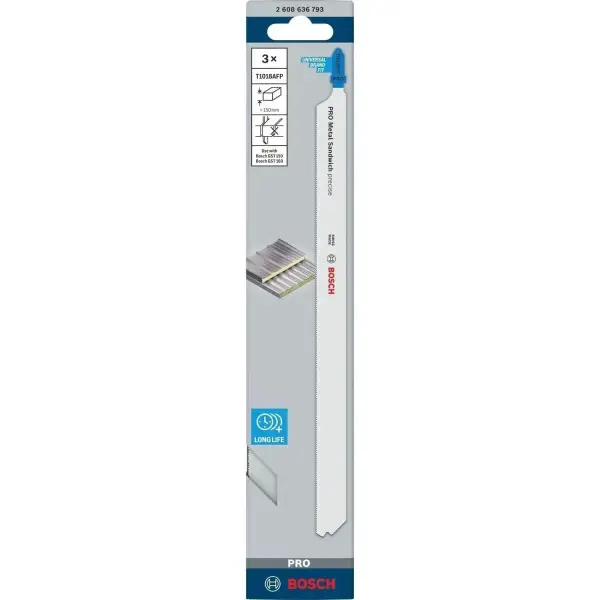 Bosch Metal Sandwich precise Decoupeerzaagblad (3 stuks) - Professional T1018AFP PRO - 2608636793