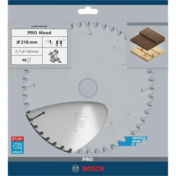 Bosch Ø 216 x 2,0 x 30mm 48T Cirkelzaagblad PRO Wood - Professional - 2608640432