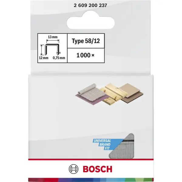 Bosch 12 mm 13,0 x 0,75 mm type 58 Nieten | 1000 stuks - Professional - 2609200237