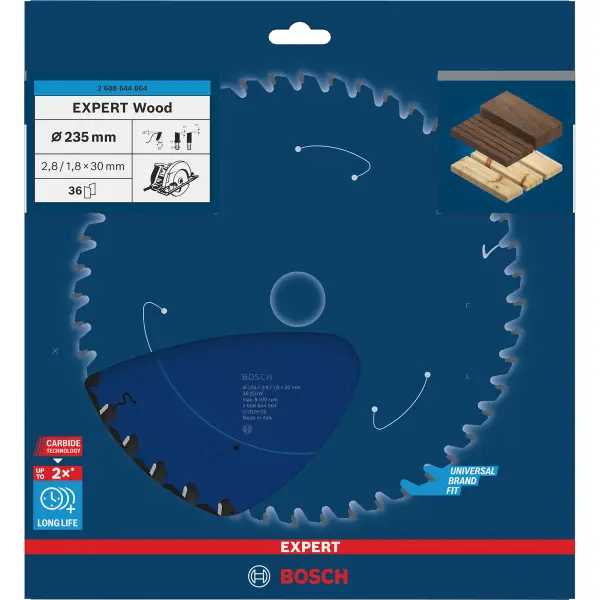 Bosch Professional EXPERT Wood cirkelzaagblad | 235 x 2,8 x 30 mm 36-tands - 2608644064