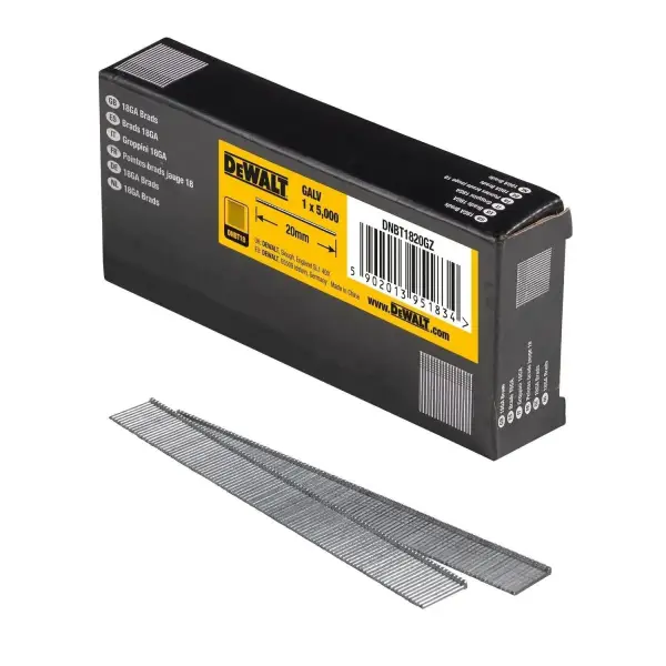 DeWALT 1.25x20mm (5000 stuks) 18 Gauge GAL Spijkers - DNBT1820GZ