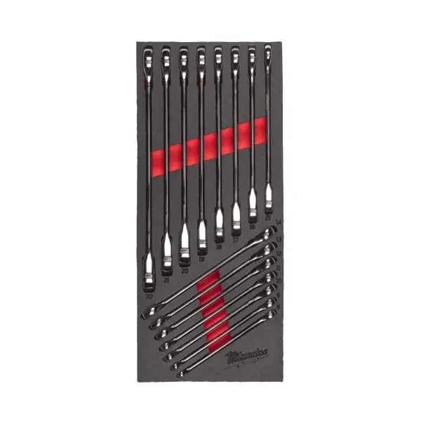 Milwaukee 15-delig Foam inlay MAXBITE™ ringsteeksleutelset met ratel - TOOLGUARD™ - 4932479828