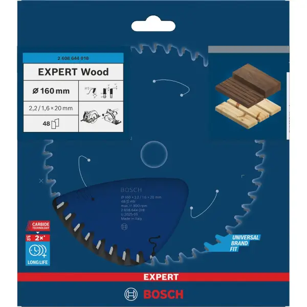 Bosch Ø 160 x 2,2 x 20mm 48T Cirkelzaagblad EXPERT Wood - Professional - 2608644018