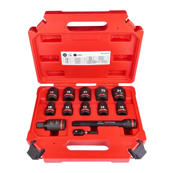 Milwaukee 13-delig 1/2" ShockWave™ Krachtdoppenset Vierkant | kort - 4932480456