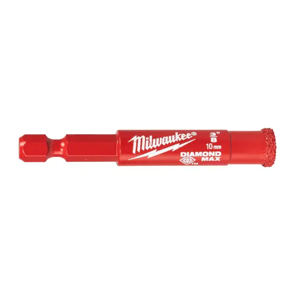 Milwaukee 10 mm Diamantboor 1/4" HEX - DIAMOND MAX Nat/Droog - 4932498344