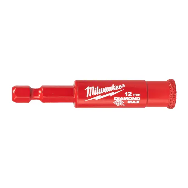 Milwaukee 12 mm Diamantboor 1/4" HEX - DIAMOND MAX Nat/Droog - 4932498345