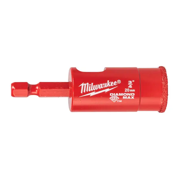 Milwaukee 20 mm Diamantboor 1/4" HEX - DIAMOND MAX Nat/Droog - 4932498348
