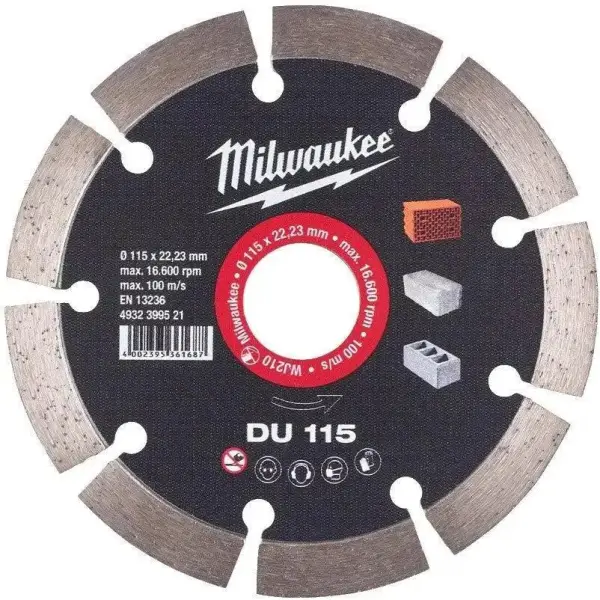 Milwaukee DU 115 x 22,23 x 2,2 mm Diamantschijf - 4932399521