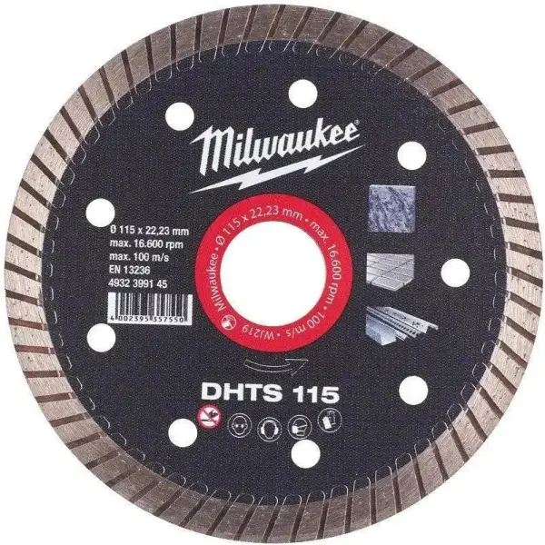 Milwaukee DHTS 115 x 22,23 x 1,2 mm Diamantschijf - 4932399145