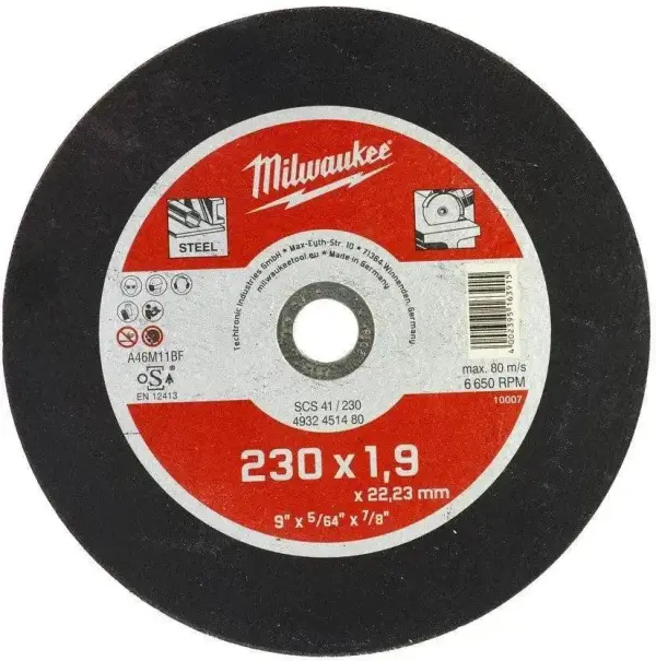 Milwaukee 230x1,9x22mm Doorslijpschijf Metaal SCS 41 / Contractor Series - 4932451480