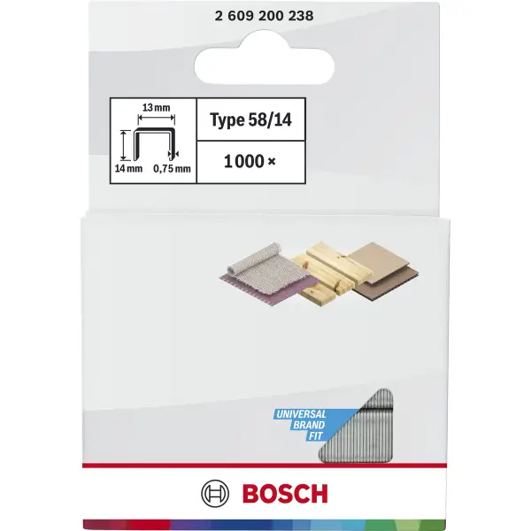 Bosch 14 mm 13,0 x 0,75 mm type 58 Nieten | 1000 stuks - Professional - 2609200238