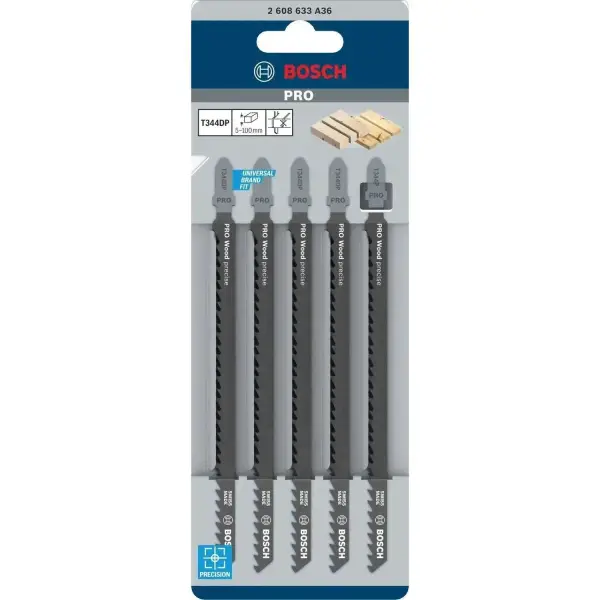 Bosch Wood precise Decoupeerzaagblad (5 stuks) - Professional T344DP PRO - 2608633A36