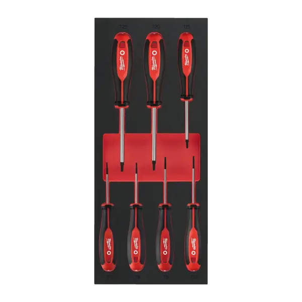 Milwaukee 7-delig Foam inlay Tri-Lobe schroevendraaierset Torx nr.1 - TOOLGUARD™ - 4932492391