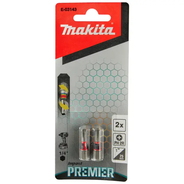 Makita PH2 x 25 mm Impact Premier Slagschroefbit slim 2 stuks - E-03143