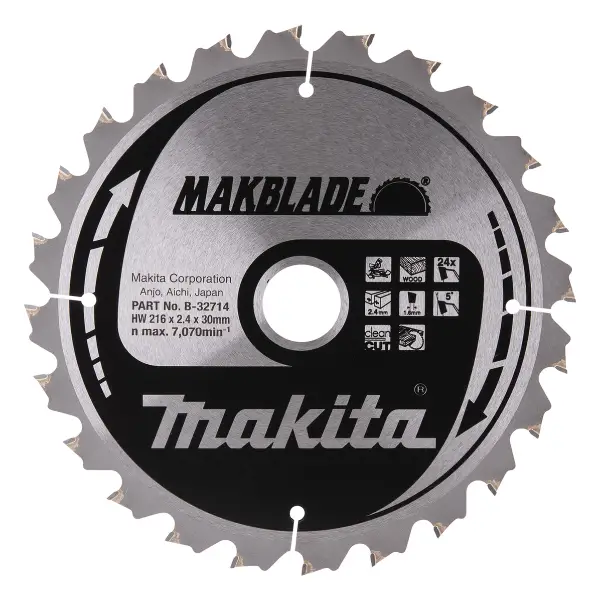 Makita 216 x 30 mm 24-tands Afkortzaagblad Hout | Makblade - B-32714