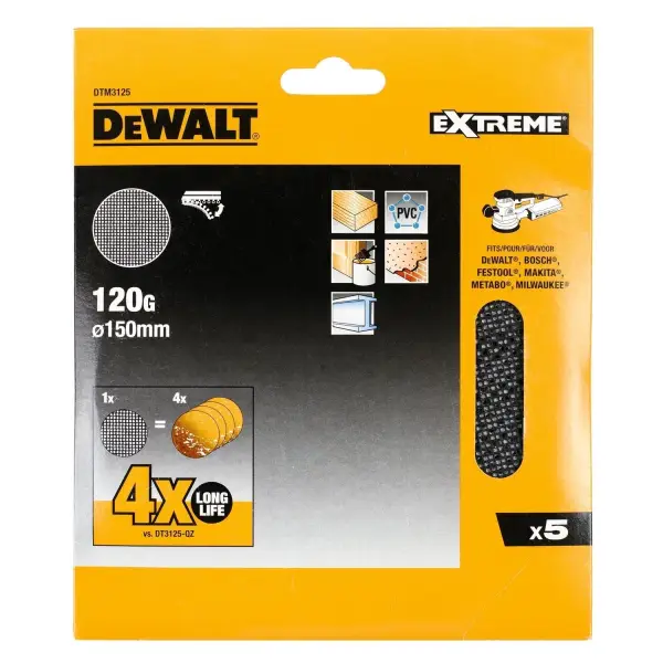 DeWALT K120 ø 150 mm Schuurgaas (5 stuks) - Mesh - DTM3125