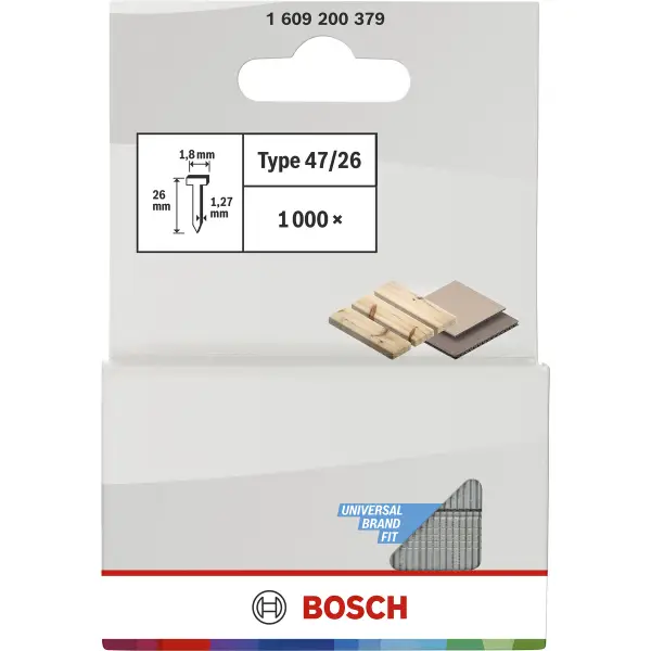 Bosch 26 mm 1,8 x 1,27 mm type 47 Nagel | 1000 stuks - Professional - 1609200379