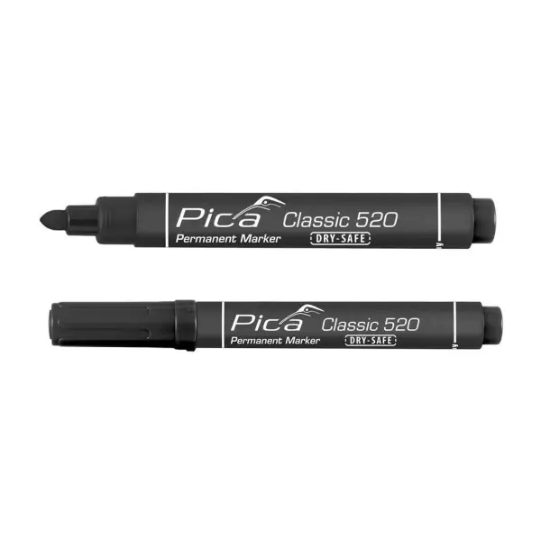 Pica Permanent Marker beitel zwart (10 stuks) - 521/46 - PI52146
