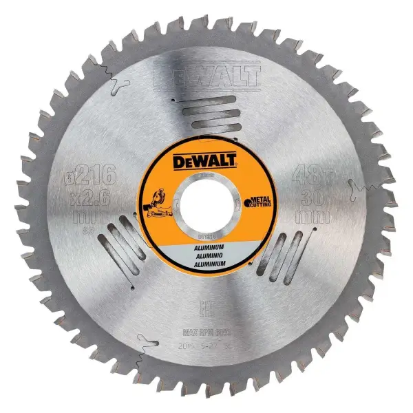 DeWALT Ø 216mm Asgat 30mm 48T Cirkelzaagblad voor Aluminium - DT1914-QZ