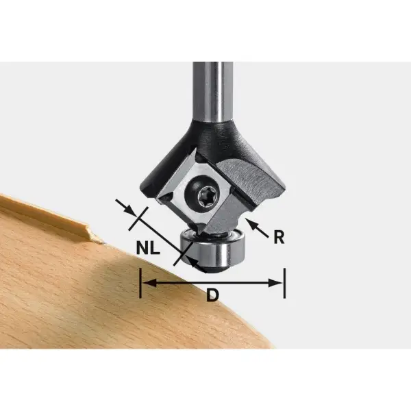 Festool D28 S8 R3 Keermes-afrondfrees - S8 HW R3 D28 KL12,7 MFK - 499808