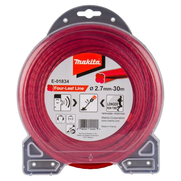 Makita 2,7x30 Klaverbladvormig maaidraad meter rood - E-01834