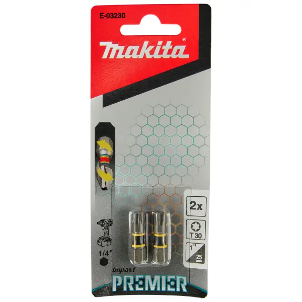 Makita T30 x 25 mm Impact Premier Slagschroefbit 2 stuks - E-03230