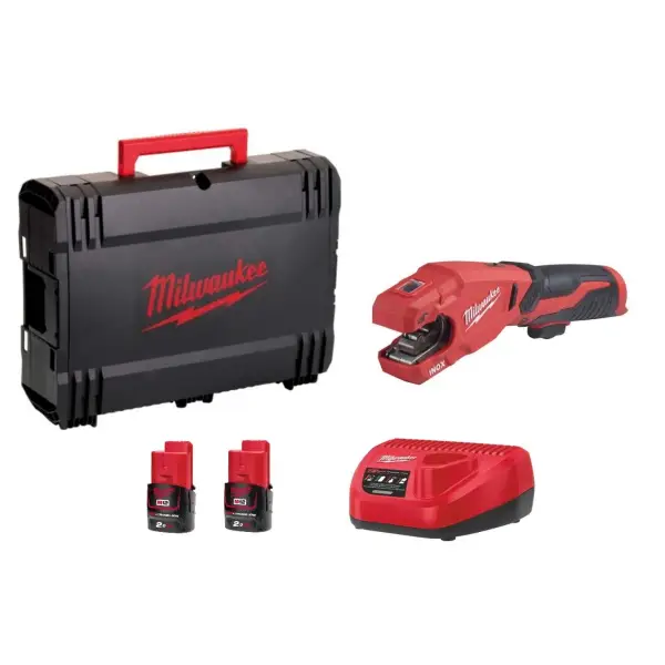 Milwaukee M12 PCSS-202C RAPTOR™ Accu Pijpsnijder RVS 12V 2.0Ah in Transportkoffer - 4933479242