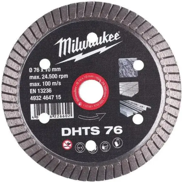 Milwaukee DHTS 76 x 10,0 x 1,0 mm Diamantschijf - 4932464715