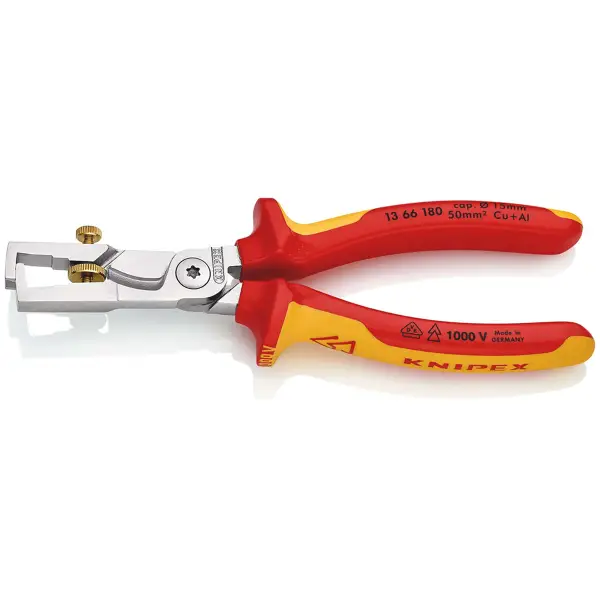 Knipex 15 mm 187 mm StriX® Striptangen met kabelschaar - VDE - capaciteit - 13 66 180