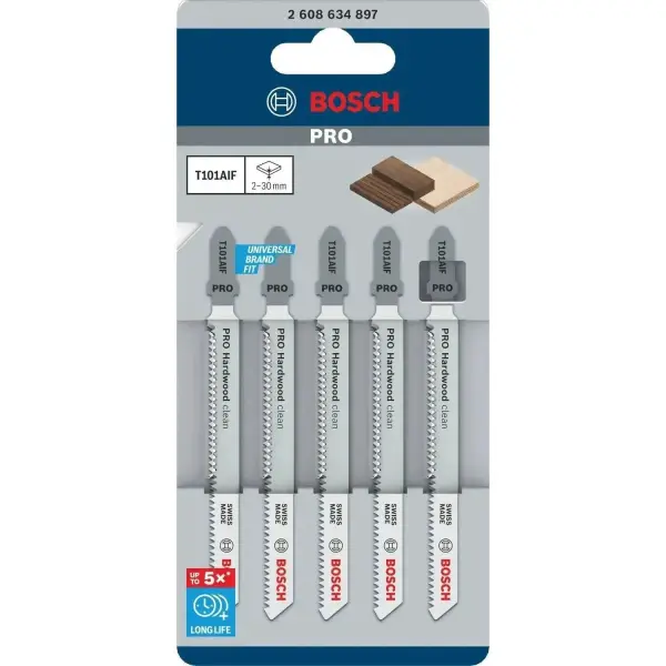 Bosch Hardwood clean Decoupeerzaagblad (5 stuks) - Professional T101AIF PRO - 2608634897