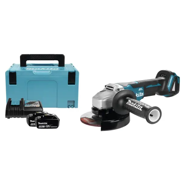 Makita DGA505RTJ Accu Haakse Slijper 125mm 18V 5.0Ah in Mbox