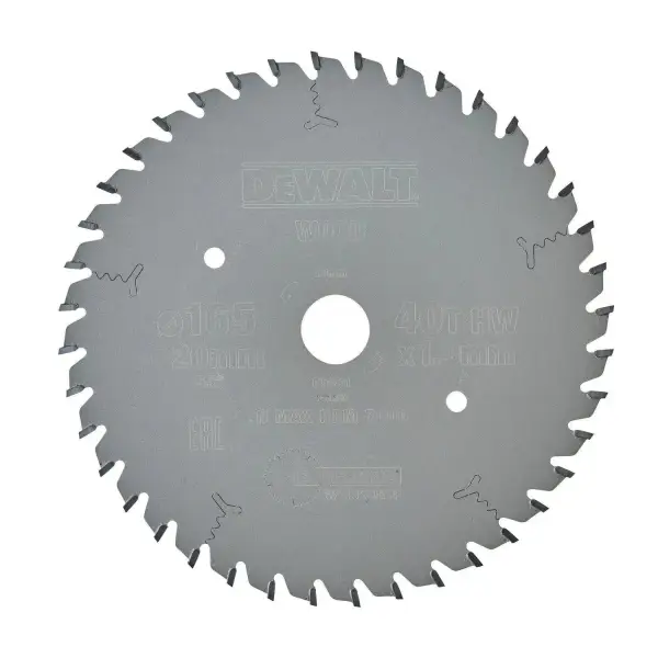 DeWALT Ø 165mm Asgat 20mm 40T Cirkelzaagblad voor Hout | Extreme - DT1091-QZ