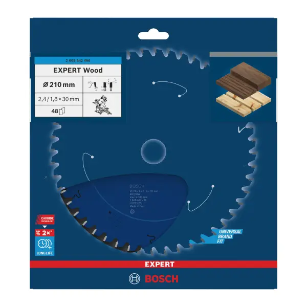 Bosch Ø 210 x 2,4 x 30mm 48T Cirkelzaagblad EXPERT Wood - Professional - 2608642496