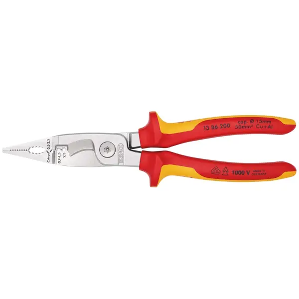 Knipex 15 mm 255 mm Elektro installatietang - VDE - capaciteit - 13 86 200