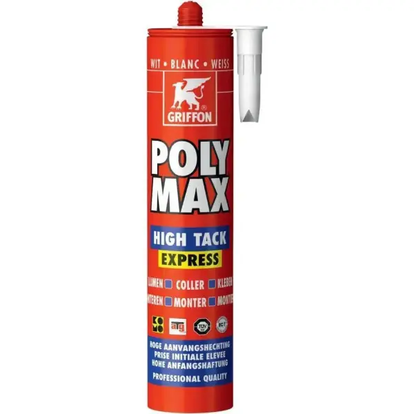 Griffon Poly Max® Montagelijm High Tack Express Wit Koker 435g - 6303764