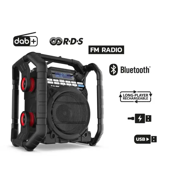 Perfectpro TP3 Teamplayer DAB + / FM / Bluetooth / USB (oplader / speler) / Oplaadbaar / IP65