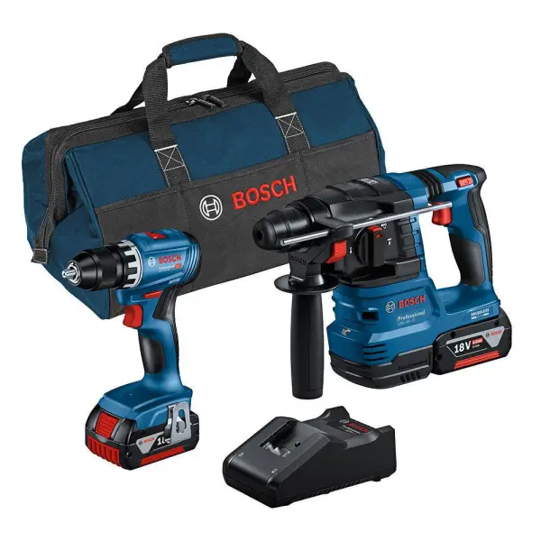 Bosch Professional Accu combiset 2-delig (GSR 18V-45 + GBH 18V-22) 18V 4.0Ah in Tas - 0615A50038