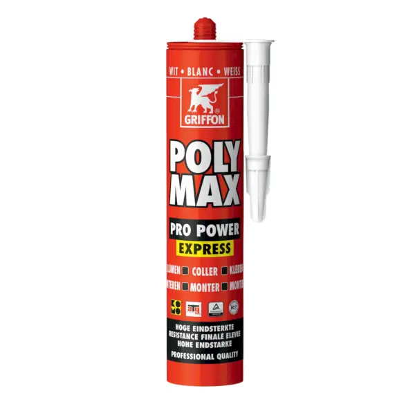 Griffon Poly Max® Montagelijm Pro Power Express Wit Koker 435g - 6306289
