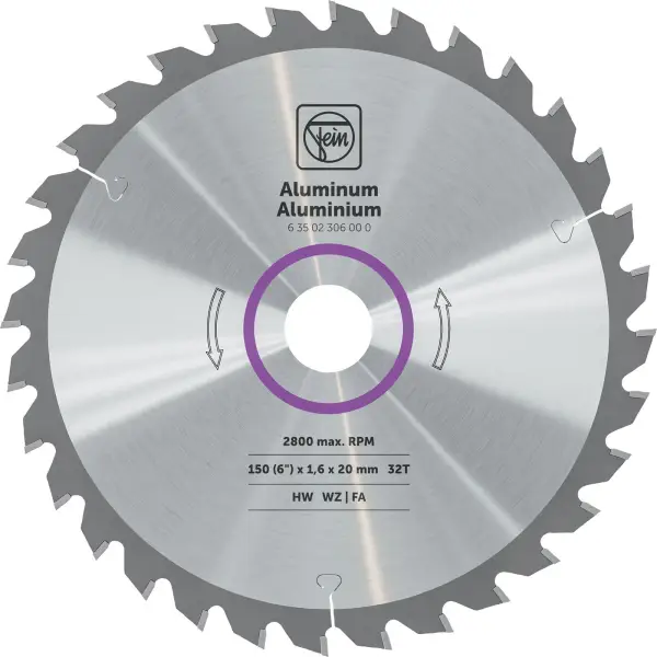 Fein Cirkelzaagblad voor Aluminium & Non-ferro | Premium | Ø 150mm Asgat 20mm 32T - 63502306000
