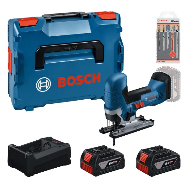 Bosch Professional PRO GST 18V-125 S Accu decoupeerzaag + 15x zaagblad + 2x 5.0Ah - 0615A500E5