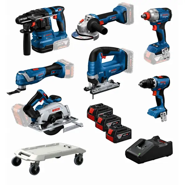 Bosch Professional PRO Accu combiset 7-delig + trolley 18V 3x 5.0Ah - 0615A500HC