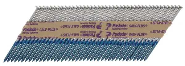 Paslode 34° Papier Gebonden Stripnagels IM90 | Galv-Plus® | Ring | 2.8x75mm | +2x Gas VE=2500 - 142019