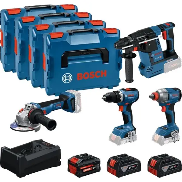 Bosch Professional Accu combiset 4-delig 18V 5.0Ah + 5.5Ah in tas - 0615A500BJ