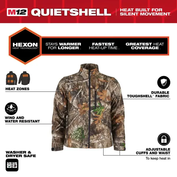 Milwaukee M12™ HJCAMO7-0 (XL) HEXON verwarmde jas camouflage - 4932493834