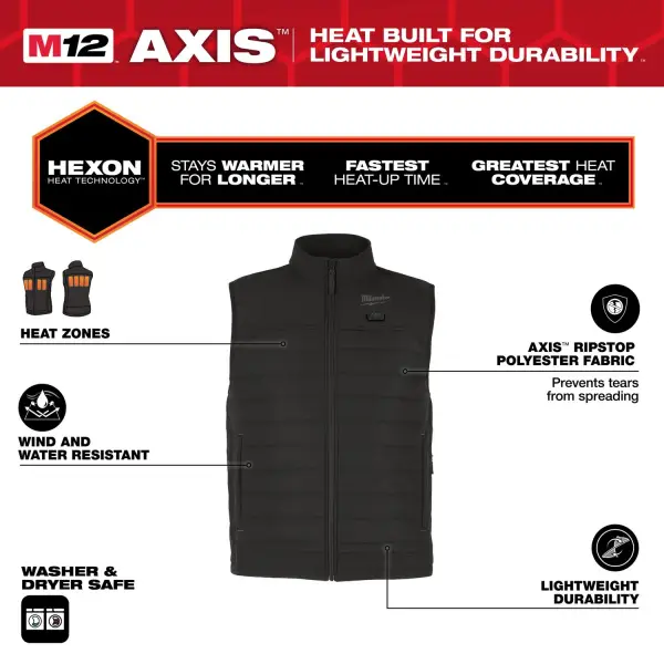 Milwaukee M12™ HPVBL3-0 (L) HEXON Verwarmde bodywarmer zwart - 4932493844