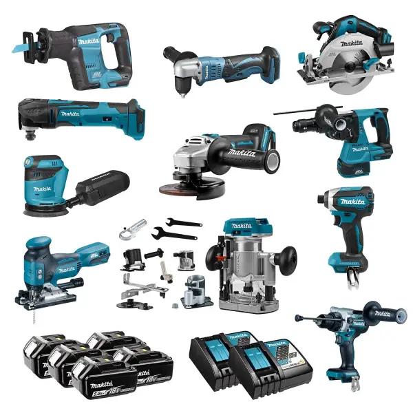 Makita DLX1122JX1 Accu Combiset 11-delig 18V 5.0Ah in Mbox