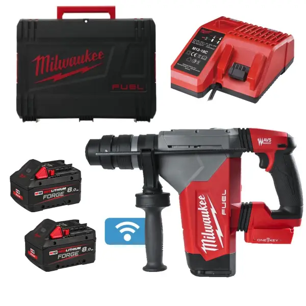 Milwaukee M18 FUEL™ ONEFHPX-802X ONE-KEY™ Accu combihamer SDS-Plus 5,0J + snelwisselboorkop 18V 8.0Ah in HD-Box - 4933500234